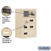 Salsbury Cell Phone Storage Locker - with Front Access Panel - 4 Door High Unit (8 Inch Deep Compartments) - 6 A Doors (5 usable) and 1 B Door - Sandstone - Surface Mounted - Resettable Combination Locks